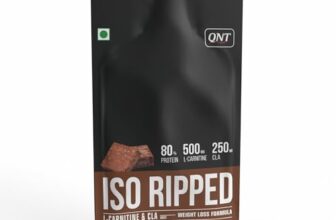 QNT ISO Ripped Whey Protein Isolate Powder | Choco Brownie, Single Serving | With L-Carnitine & CLA | 32g Pure Whey Isolate per Serving | Supports Lean Muscle Growth & Weight Loss