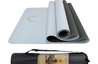 Bodylastics Yoga Mat for Men and Women with Carry Bag TPE 6ft x 2ft x 6mm Large Size Anti Slip & Anti Tear Workout Mat (Matcha Green/Black)