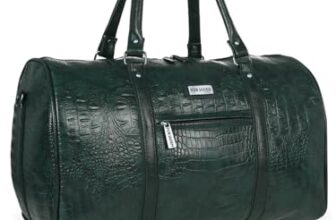 Fur Jaden Green Textured Leatherette Stylish & Spacious Weekender Duffle Bag for Travel for Men and Women