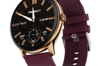 Fire-Boltt Phoenix Pro Round Smart Watch 1.39″ HD Display with Bluetooth Calling, AI Voice Assistant, SpO2 & Heart Rate Monitor, 120+ Sports Modes, IP67 Waterproof Smartwatch for Men & Women – Brown