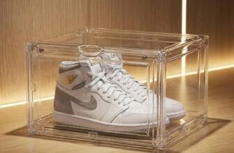 Story@Home Stackable Sneaker Box Transparent – Pack of 1 | Clear White Shoe Storage Box for Sneakers Fits Upto Size 13 | Dustproof Sneaker Display Case Organizer | DIY Space-Saving Shoe Organizer