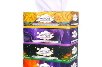 MISTIQUE Ultra Soft 2 Ply Facial Tissue Box | 400 Pulls | 100 Pulls x 4 Boxes | Skin Friendly & Highly Absorbent | Natural Virgin Pulp | Car, Home & Office Use | Sheet Size (17 * 20) cm