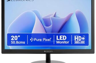 ZEBRONICS LED Monitor, 20 inch, HD+ 1600×900, 16:9 Aspect Ratio, 16.7M Colors, HDMI & VGA, Wall Mountable (EV20)