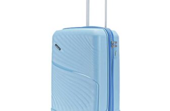 LAttitude by Provogue Meridian Cabin Suitcase 55cm 20 inch Polypropylene Hard Trolley, 8 Spinner Wheels, 2-Pocket Convipack, Recessed Number Lock,Carry-On for Men & Women Twilight Sea Blue/Galaxy Blue