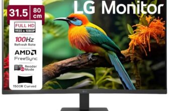 LG 32MR50C 80 cm (31.5 Inch) Full HD Curved (1920×1080) VA PC Monitor w/ 100Hz, 5ms (GtG), AMD FreeSync, D-Sub, 2xHDMI, Tilt Adjustable Anti-Glare, 3-Side Virtually Borderless Design, NTSC 72% (Black)