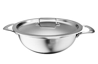 Lifelong LLTPDK003 Triply Deep Kadai with Riveted Handles with Stainless Steel Lid 2.8 litres Capacity (24 cm Diameter, Induction and Gas Stove Friendly)