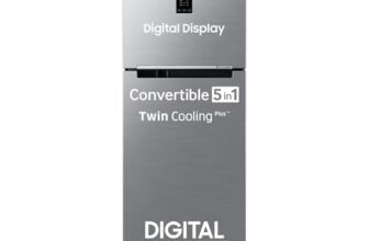 Samsung 301 L, 2 Star, Convertible 5-in-1 Digital Inverter with Display Frost Free Double Door Refrigerator (RT31H4522S9/HL, Silver, Refined Inox, 2026 Model)
