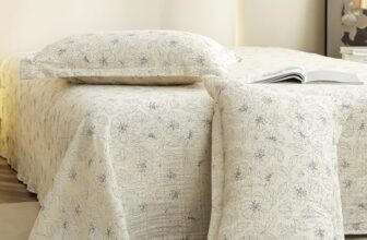 Story@Home King Size Bedsheet | Cloud Cotton Flatsheet King Size with Two Pillow Covers | Super Soft Bed Sheet for King Size Bed | Floral Design (270 x 250 cm, Off White & Grey)
