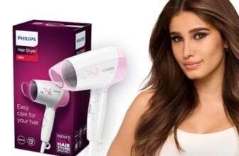 Philips India’s No.1 Hair Styling Brand – Foldable Hair Dryer | 1200W | Fast Blow Dry | 2 Heat Settings | ThermoProtect Tech |Travel-Friendly, Quick Dry | Frizz Control For Indian Hair | HP8120