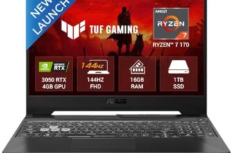 ASUS TUF A15, Smartchoice,AMD Ryzen 7 170,RTX 3050-4GB,16GB RAM (Upgradeable),1TB SSD,FHD, 15.6″(39.6 cm),Win 11 Home, M365 Basic(1Y),Office 2024, Black, 2.3 Kg, FA506NCQ-HN009WS, Gaming Laptop