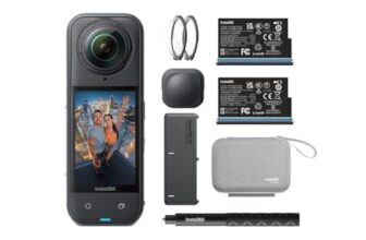 Insta360 X5 Essentials Bundle – Waterproof 8K 360° Action Camera, Leading Low Light, Invisible Selfie Stick Effect, Rugged and Replaceable Lens, 3-Hour Battery, Built-in Wind Guard, Stabilization