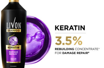 LIVON Keratin Shampoo | Repairs Damaged Hair | Smooth & 5x Stronger Hair | No Parabens(340 ml)