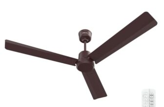 Bajaj Classico Sleek 5S 1200MM BLDC Ceiling Fan with Remote|BEE 5 Star Rated Energy Efficient|Saves upto 57% on electricity bills|Sleek Compact Design|High Air Delivery|2Yr Warranty|Red Walnut