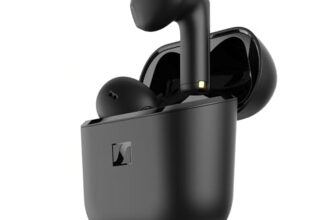 Sennheiser ACCENTUM Open True Wireless Earbuds-Smart Touch Controls, Lightweight & Breathable Design, Upto 28H Battery, Quick Charging, IPX4 Splash Resistance-Black
