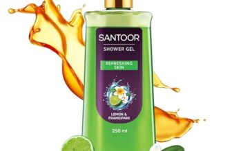 Santoor Refreshing Shower Gel With Natural Lemon & Frangipani Extracts| For Men & Women| For Soft and Fresh Skin| Suitable For All Skin Types| No Parabens| No Silicones| 250ml