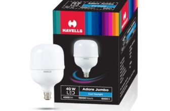 Havells 40W high wattage Bulb|high CRI & high Efficiency|Energy Efficient|Mercury-Free|4KV Surge Protection|100 Lumens Per Watt |Cool Day Light (6500K) b22d, led