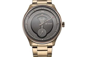 Titan Quartet Quartz Analog Grey Dial Brown Stainless Steel Strap Watch for Men – NT1890QM01