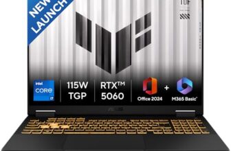 ASUS TUF F16, 14th Gen,Intel Core i7 14650HX,RTX 5060-8GB,16GB,1TB,FHD+,16″,165Hz,90WHrs,Windows 11,M365 Basic (1Year)*,Office 2024,Jaeger Gray,2.2 Kg, FX608JMR-RV049WS, Gaming Laptop