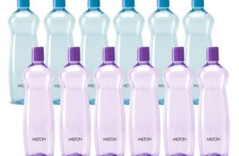 MILTON Pacific 1000 Water Bottle 1 Litre each, set of 12, Purple and Sky Blue I PET Food Grade I BPA Free, Leak Proof I Wide Mouth, Easy To Clean I Fridge Bottles for Home, Office, Gym