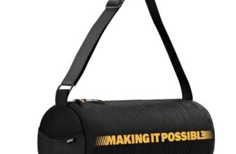 Lifelong Gym Bag for Men & Women | Lightweight Sports Duffle Bag | Spacious Compartment | Travel Bag | Adjustable Strap | Side Mesh Pocket | Durable Zip | Black | Polyester