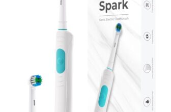 beatXP Spark Sonic Electric Toothbrush for Adults with 2 Brush Heads & Smart Cleaning Modes | Rechargeable Electric Toothbrush | 30000 strokes/min with Long Battery Life (White)