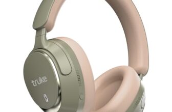 truke Newly Launch Aura Bass Over The Ear Headphone with 50H of Playtime, 40mm Titanium Drivers, Dual Pairing Headset, 40ms Ultra Low Latency, ENC, Premium Design & Comfort (Green)
