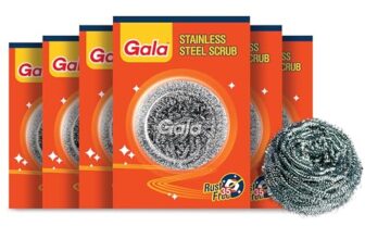 Gala Steel Scrubber Combo Set (Pack of 6), Stainless Steel Scrubber for Utensils, Scrubber for Kitchen
