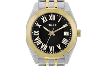 TIMEX Analog Watch for Men with Black Dial & Multicolor Stainless Steel Bracelet Band – Water Resistant Men’s Wrist Watches -TWEG296SMU04