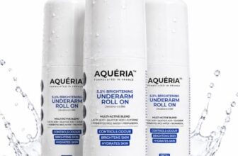 Aqueria Pack of 3 Underarm Brightening Roll-On for Men & Women | Lactic Acid, Fermented Rice Water & Glycerine | Helps Reduce Dark Underarms, Pigmentation & Uneven Skin Tone | Controls Body Odour | Fresh Fragrance | (50ml x 3)