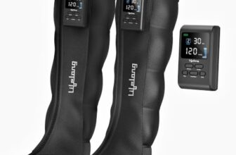 Lifelong Air Compression Leg & Foot Massager Machine for Pain Relief | 4000mAh Cordless Feet Massager with 240mmHg Pressure & 5Air Chambers | 2 Controllers, 7Intensities, 5Modes for Muscle Relaxation