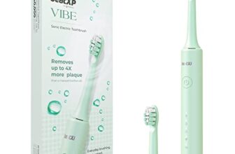 beatXP Vibe Electric Toothbrush For Adults With 4X Plaque Removal|Rechargeable Electric Toothbrush With 2 Brush Heads & 5 Cleaning Modes|40000 Strokes/Min With Long Battery Life,Green