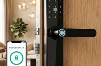 Golens X3N Smart Door Lock Black | 8-in-1 Keyless Digital Door Lock with WiFi & Bluetooth | Fingerprint, PIN, RFID Card, OTP, Mobile App & Mechanical Key | Biometric Smart Lock for Wooden Main Door