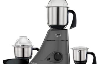 Preethi Diamond 750 Watts Mixer Grinder, 3 SS 304 Jars + Flexi Lid, Black