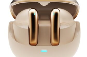 Fire-Boltt Newly Launched Aero Fit TWS Earbuds with Custom EQ, Bluetooth 5.4 Wireless Earphones, 50H Playtime, Fast Charging Case, 50ms Low Latency Gaming & Touch Controls Silk Gold