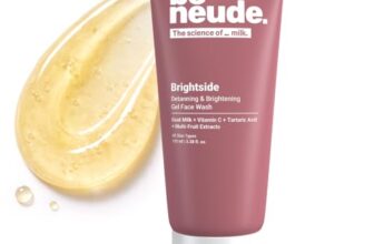 Be Neude Brightside 100ml Detan & Brightening Gel Face Wash with Goat Milk, Vitamin C & Tartaric Acid for Dark Spot Removal, Pigmentation & Glow, Face Wash for Men & Women