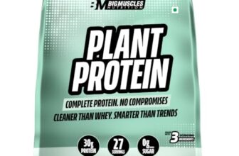 Bigmuscles Nutrition Clean Plant Protein | 30g Pea & Rice Protein Isolate Per Serve (1kg, Unflavoured) | Complete Amino Acid Profile | Easy Digestion & Non-Chalky