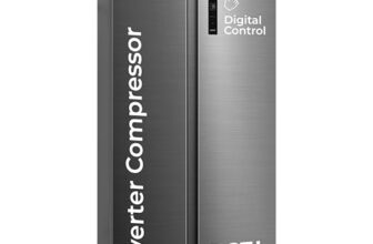 Midea 563 L Inverter Compressor with Multi Air Flow Cooling, Digital Display, Side by Side Refrigerator (MDRS710FGF46, Portable Ice Maker, Frost Free, Bru-Steel Finish)
