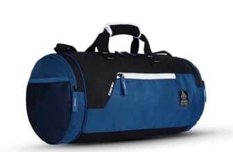 Gear Cross Training 9″/29L Large Water Resistant Duffle Bag | Travel Bag | Gym Bag for Men & Women (Moroccan Blue – Black)