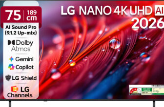 LG AI NU87 189 cm (75 inch) Ultra HD (4K) LED Smart WebOS TV 2026 Edition with NANO Detail Enhancer, HDR10 Pro, 4K Super Upscaling Alpha7 AI Processor 4K Gen9, Dolby Atmos, AI Sound Pro (9.1.2 ch), Multi AI (Google Gemini & MS Copilot), Linear Flow Design, 60Hz VRR, 5 Years OS upgrade, Secured by LG