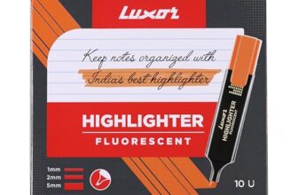 Luxor Highlighter in Orange, Pack of 10, Ideal for Eye-Catching Summaries and Quick Notes