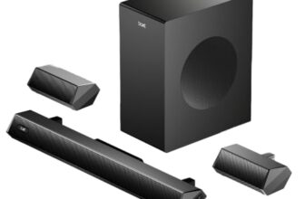 boAt Aavante Bar Prime B300 with Subwoofer and Dual Rear Speakers, 300W RMS Output, 5.1 Channel, Multi-Connectivity, EQ Modes, & BT v5.3 Soundbar with Powerful Signature Sound (Charcoal Black)