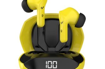 TEMPT Thunder True Wireless Earbuds with OxyAcoustics Technology, TWS in Ear Earphone with Passive Noise Cancellation, 10mm Bass Drivers, Upto 24H Playtime, IPX4 Water Resistant (Yellow)