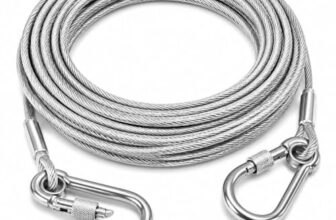 10 Metre Heavy-Duty Stainless Steel Clothesline Rope | Rust-Resistant Steel Cloth Drying Wire with Carabiner Hooks | Strong Dori for Balcony, Bathroom, Terrace, Indoor & Outdoor Use