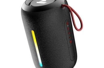 boAt Stone 352 Pro/Stone 358 Pro w/ 14W Signature Sound, Up to 12 Hours Playback, RGB LEDs, TWS Feature, Built-in Mic, BTv5.3, Free Music Streaming on JioSaavn Bluetooth Speaker (Raging Black)