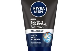 NIVEA MEN All in 1 Charcoal Face Wash 100 g | With Charcoal, Mulethi & Mint for complete detox in Summer | 10 X Vitamin C Effect for Radiant Skin | For detoxified and refreshed skin