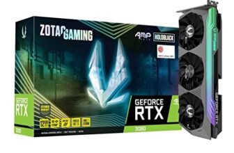 ZOTAC Gaming GeForce RTX 3080 AMP Bold GDDR6X 12GB 384bit PCIe 4.0 Graphics Card with IceStorm 2.0 Cooling & Spectra 2.0 RGB Lighting & 3 Years Warranty + 2 Years Extended Warranty (HoloBlack)