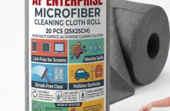 Reusable Microfiber Cleaning Cloth Roll 20 Sheets – Tearable Kitchen Cleaning Wipes, Ultra Absorbent, Lint-Free, Washable Up to 4000 Times, Eco-Friendly Paper Towel Replacement for Home & Kitchen