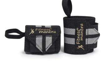 Fitness Mantra® Wrist Support – Gym Accessory | Wrist Wrap | Hand Grip Band | Weight Lifting Band | Size: 18 x 3 Inches | Color: Grey