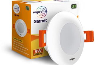 wipro Garnet 3W Led Mini Downlight Warm White (2700K) Compact Design with 120 Beam Angle Recessed Down Light for False Ceiling Cutout-2.3 Inch Pack of 1