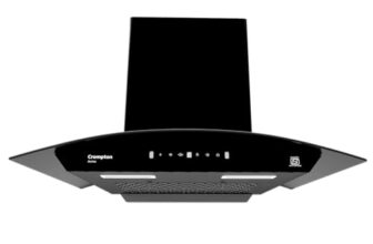 Crompton Aeries Curved 60cm 1280m3/hr Kitchen Curved Chimney| Filterless Thermal Autoclean| Gesture Control| Built In Oil Collector| 7 Yrs Motor & 1 Yr Overall Warranty